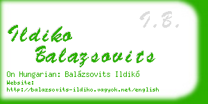 ildiko balazsovits business card