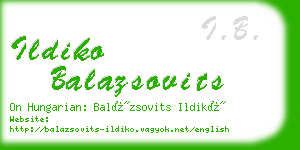 ildiko balazsovits business card